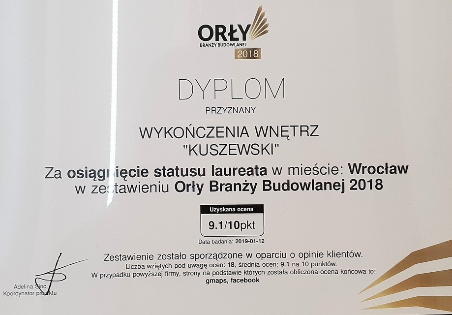 ORŁY BRANŻY BUDOWLANEJ 2018  - Kuszewski Wrocław